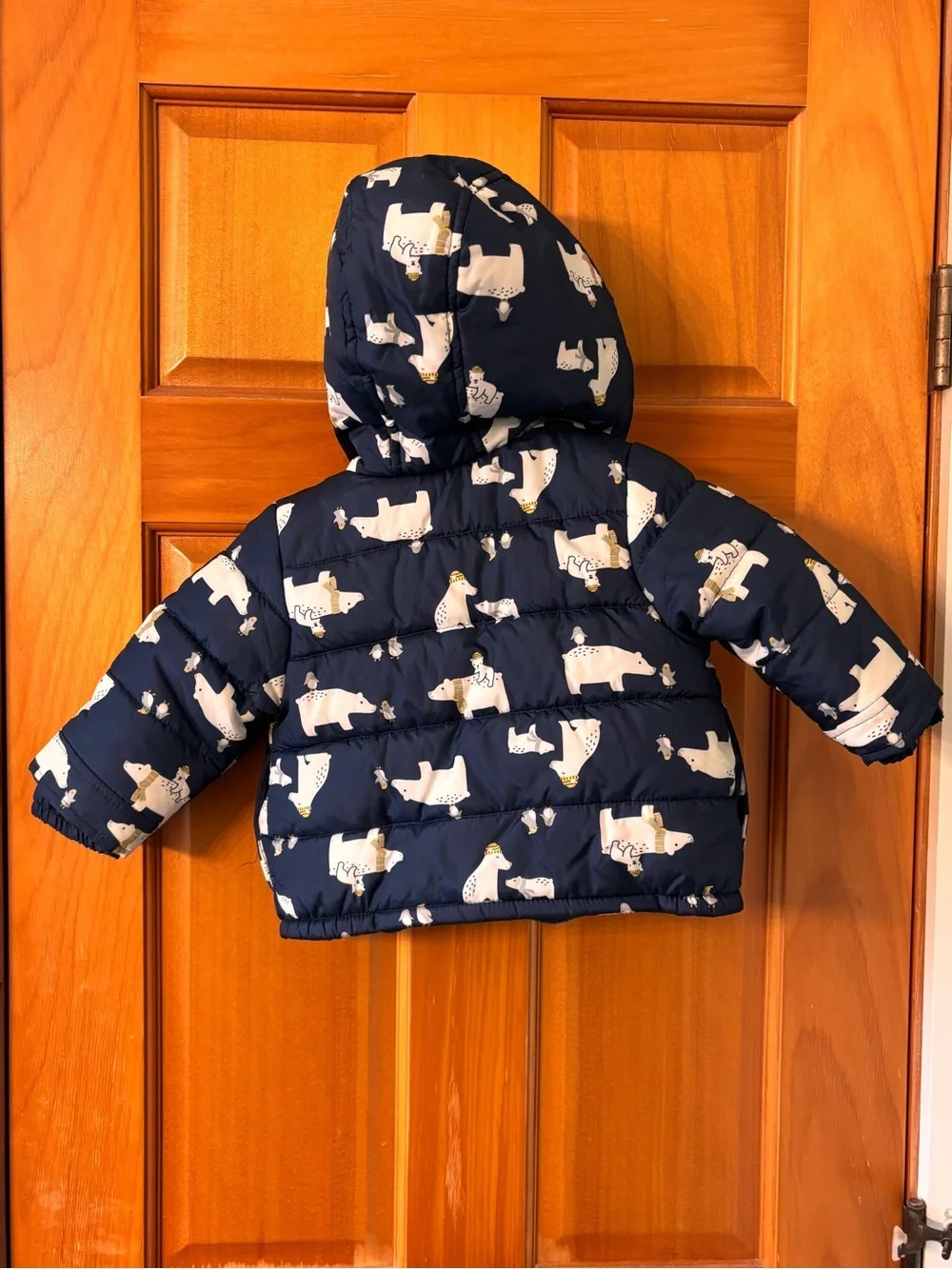 Navy Toddler Winter Snowsuit with Polar Bear Print